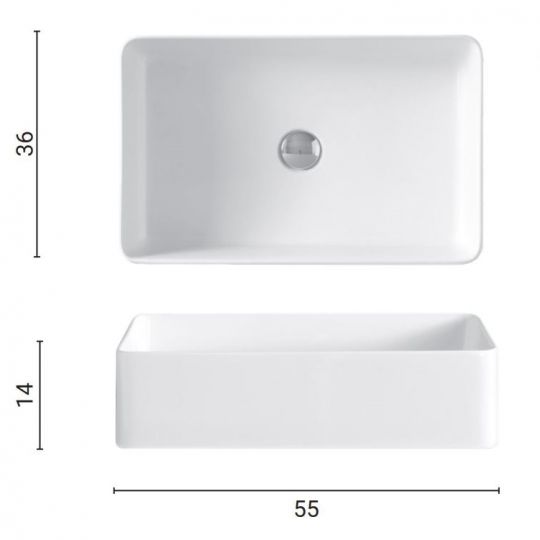 Раковина Nic Design Semplice 55x36x14 001 481 схема 2