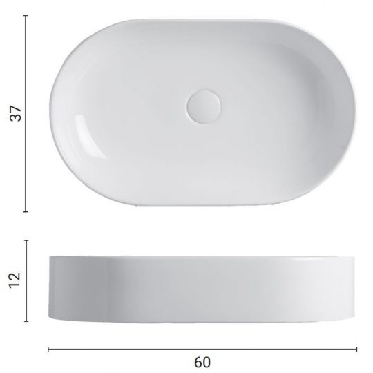 Раковина Nic Design Pin 55x37x12 001 714 схема 2 Раковина Nic Design Pin 55x37x12 001 714 схема 2