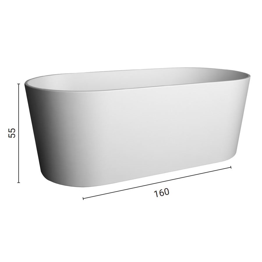 Ванна Nic Design Bay овальная из керамики 160x80x55 014 719