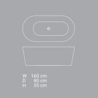 Ванна Nic Design Bay овальная из керамики 160x80x55 014 719 схема 4 Ванна Nic Design Bay овальная из керамики 160x80x55 014 719 схема 4
