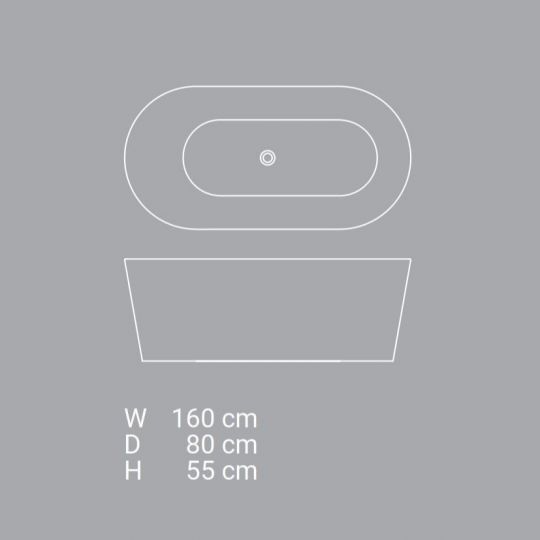 Ванна Nic Design Bay овальная из керамики 160x80x55 014 719 схема 4 Ванна Nic Design Bay овальная из керамики 160x80x55 014 719 схема 4