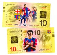 10 EURO Katalonia — Lamine Yamal. FC Barcelona. (Ламин Ямаль). Памятная банкнота. UNC Oz Msh