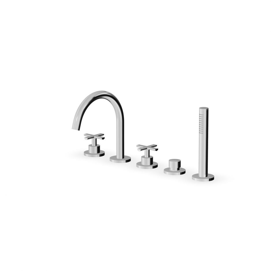 Смеситель на борт ванны Zucchetti Gill ZGL5512 с изливом и душем