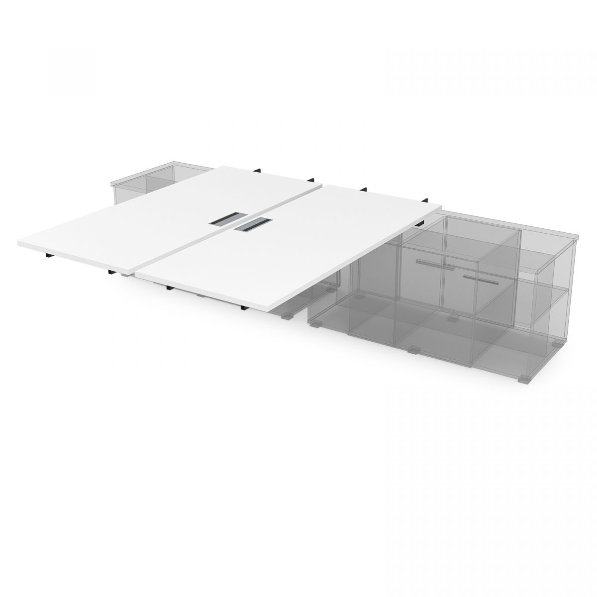 СПБС Стол системы БЕНЧ на 2 рабочих места для крепления на тумбу, средний