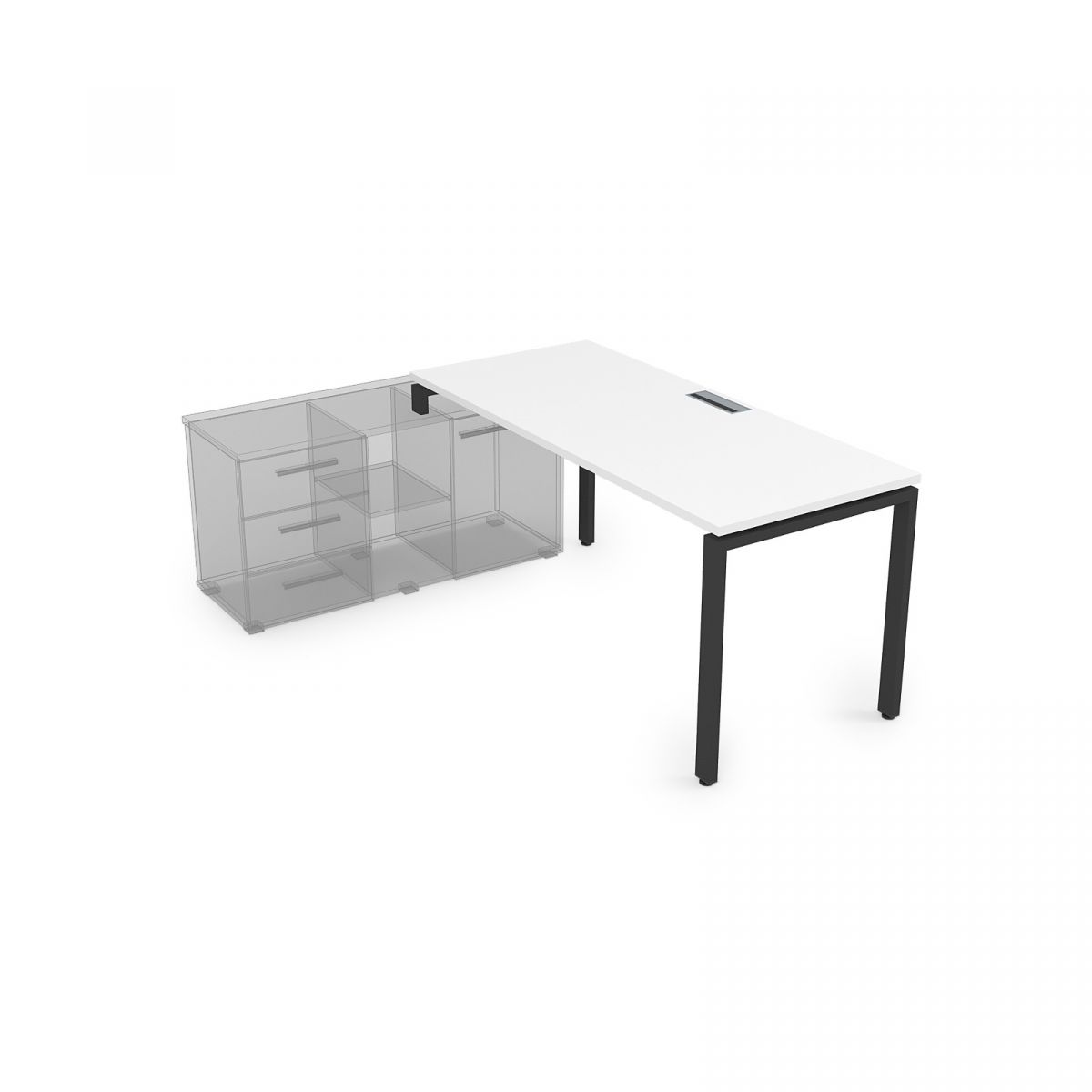 СТЛ-П Стол рабочий прямолинейный три опоры, левый