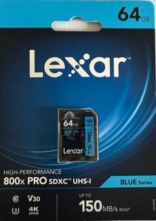 Карта памяти Lexar Blue sdxc 64GB 150Mb/s