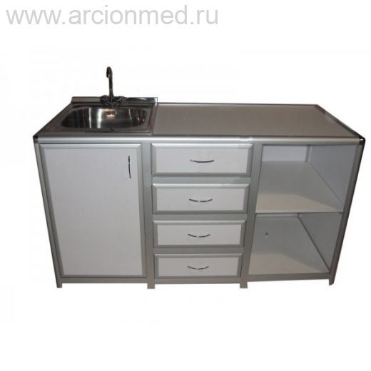 Стол-мойка на алюминиевом каркасе М-СЛМ3-02