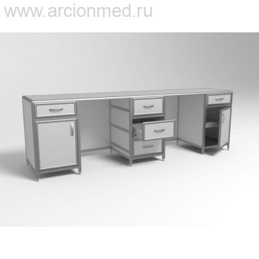 Стол лабораторный МСЛ-3/01 трехтумбовый с 5 ящиками