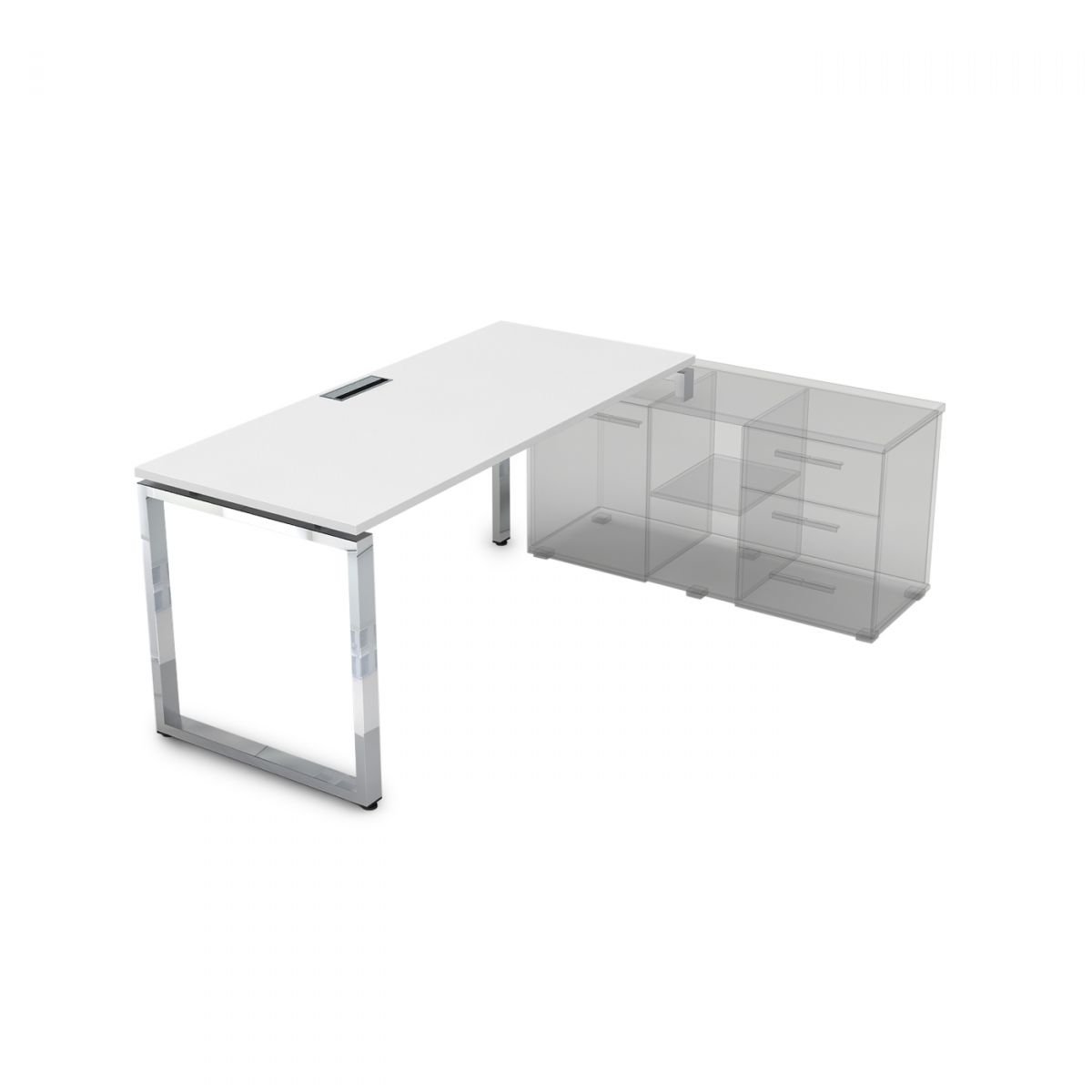 НСТП-О Стол рабочий, прямолинейный три опоры, правый