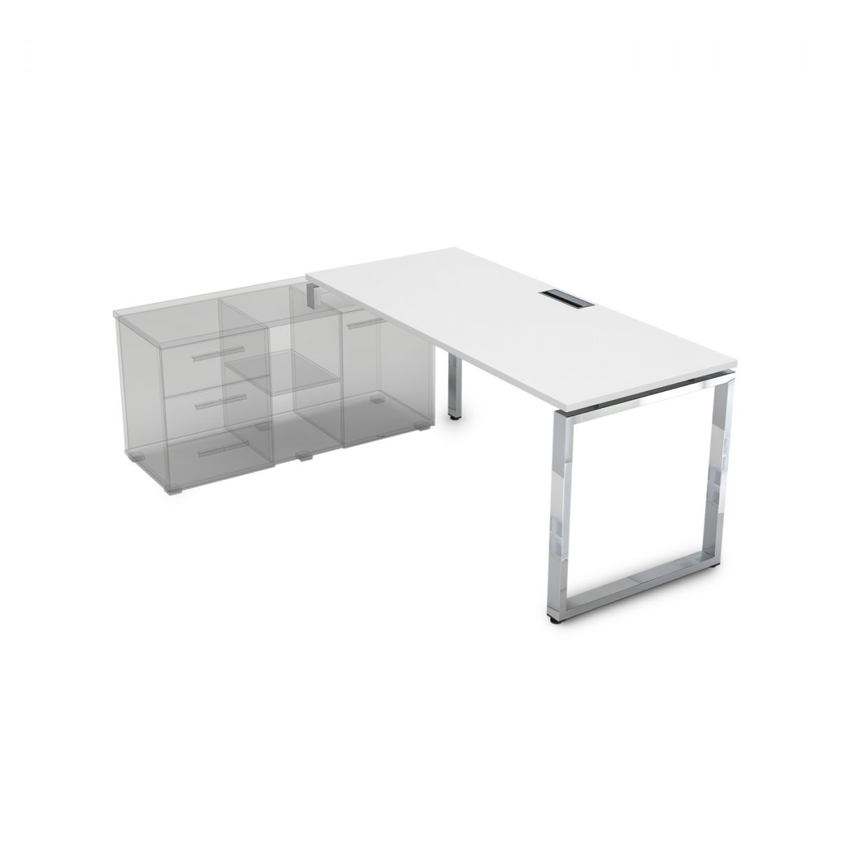 НСТЛ-О Стол рабочий, прямолинейный три опоры, левый