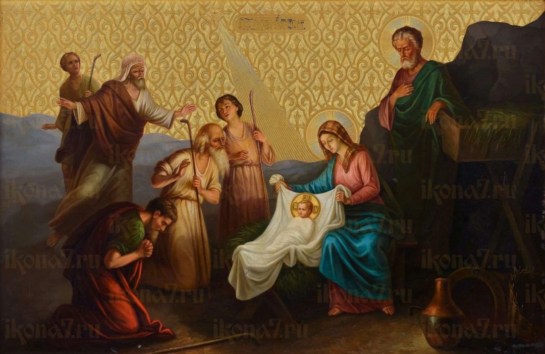 Икона Рождество Христово (рукописная вариант 11)