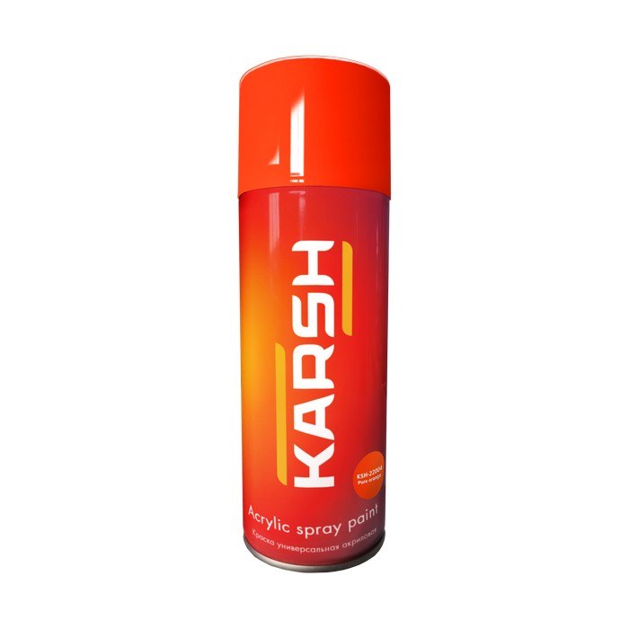 Karsh Краска акриловая, аэрозоль, оранжевая Pure orange, RAL2004, объем 400мл.