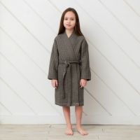 Халат вафельный детский Крошка Я Boho размер 30 (98-104 см), светло серый, 100% хлопок 290 г/м?