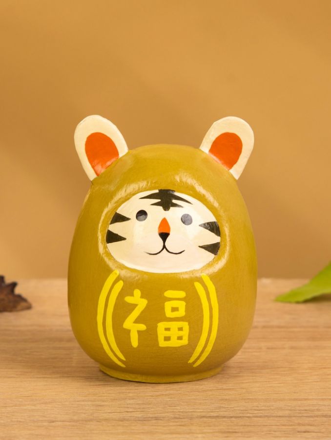 Деревянная кукла кокеши «Тигренок», 6?6?9 см, жёлтая