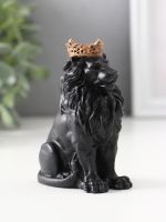 Фигурка гипс «Лев в короне», 9?4?6.5 см, чёрная