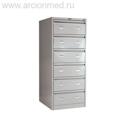 Медицинская картотека МЕШ-К-06 металлическая на шесть ящиков