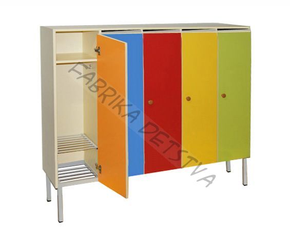 ШКАФ ДЕТСКИЙ ШР-5 (ЛДСП) НА МЕТАЛЛОКАРКАСЕ С РЕШЕТКОЙ