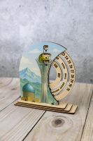 Вечный календарь из фанеры с УФ-печатью «Байтерек»