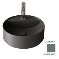 Круглая накладная раковина Nic Design Mod 001 134CF с отверстием под смеситель 42x42 см схема 1