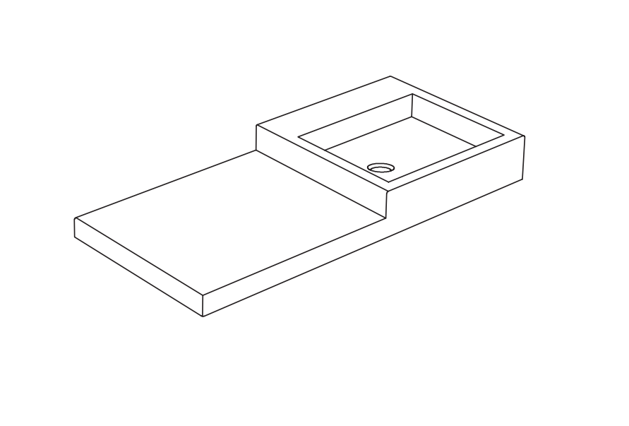 Изображение Керамическая раковина Nic Design Semplice 001 381 105х48 см без отверстий