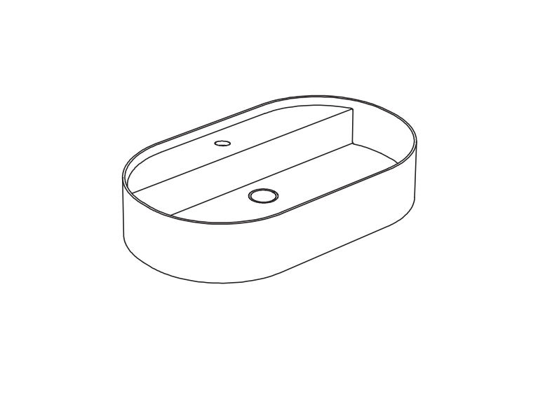 Изображение Керамическая овальная раковина Nic Design Consolle 001 720 70х42 с отверстием под смеситель