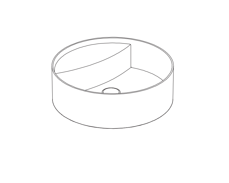 Круглая раковина Nic Design Consolle 001 724 45х45 см без отверстий под смеситель
