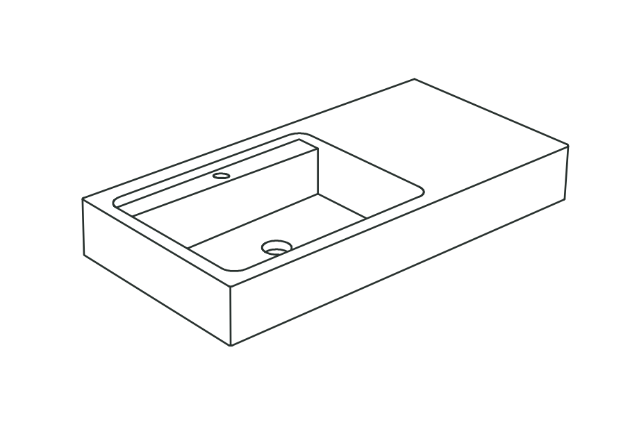 Раковина накладная Nic Design Elen 001 728 90х50 см с отверстием под смеситель