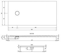 Душевой поддон Nic Design Piano 002 484 80х160 см схема 2