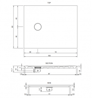 Душевой поддон Nic Design Piano 002 487 80х100 см схема 2