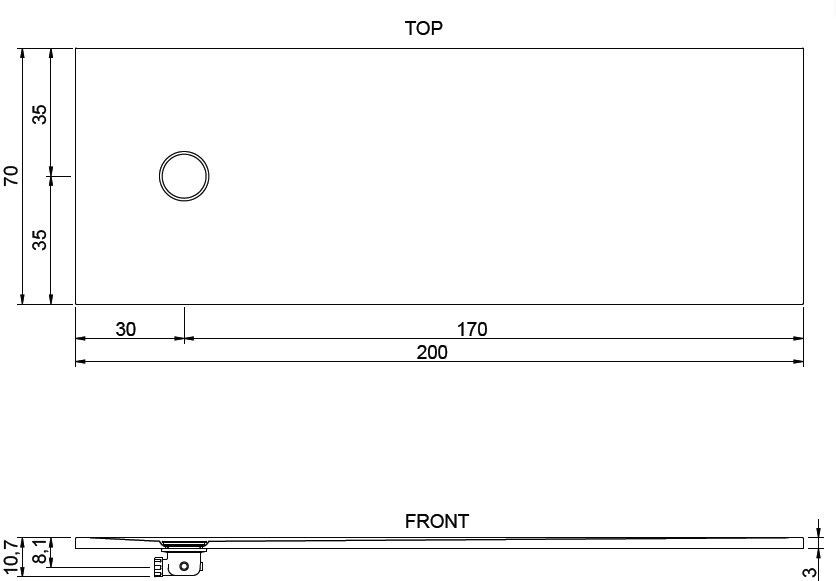 Душевой поддон Nic Design Plaid 002 500 70х200 см ФОТО