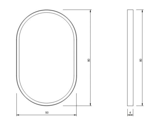 Зеркало круглое Nic Design Parentesi 012 789 80x50 см с подсветкой схема 4