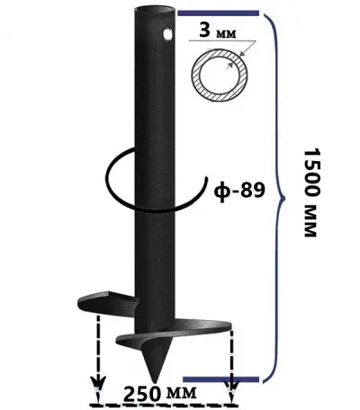 Свая винтовая 89x250x1500 мм
