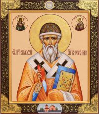 Спиридон Тримифунтский 27х31 см (рукописная икона с золочением и ковчегом)