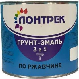 Грунт-Эмаль по Ржавчине 3 в 1 Лонтрек 2.4кг Светло-Серая для Защиты от Коррозии для Стальных и Оцинкованных Металлических Конструкций / Lontrek.