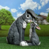 Садовая фигура из полистоуна «Зайчиха и зайчонок», 36?34 см
