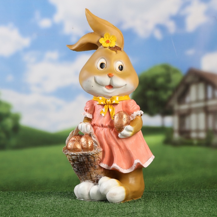 Садовая фигура из полистоуна «Зайчиха с корзинкой», 50?23?25 см