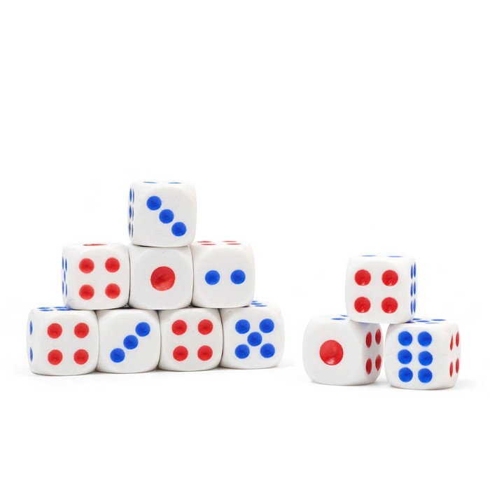 Кубики игральные, 1.4?1.4 см, фасовка 100 шт.