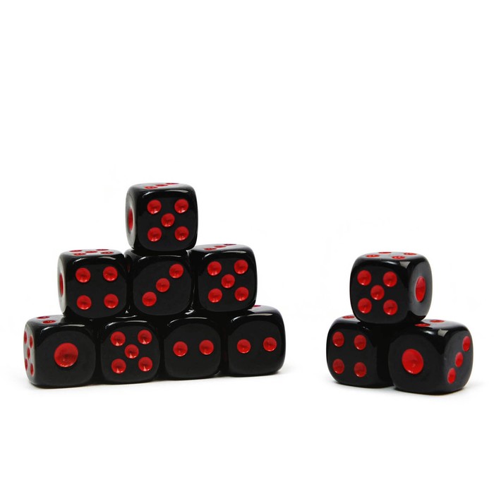 Кости игральные, кубики для настольных игр 1.2?1.2 см, фасовка 100 шт.