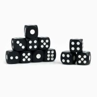 Кубики игральные, набор 100 шт., 1.2?1.2 см, чёрные