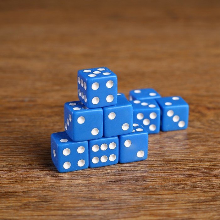 Кубики игральные, 1,6?1,6 см, набор 100 шт.