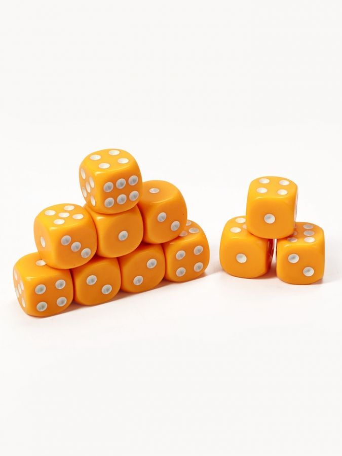 Кубики игральные, 1.6?1.6 см, набор 50 шт., желтые
