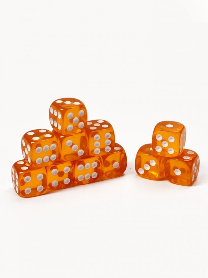 Кубики игральные, 1,6?1,6 см, набор 50 шт., жёлтые