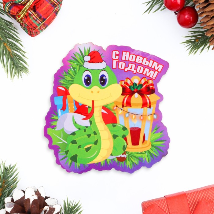 Магнит на холодильник «Змея: С Новым Годом!»