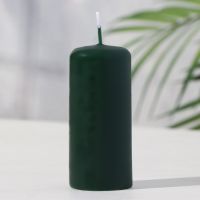 Свеча-цилиндр, 4?9 см, 11 ч, 90 г, т. зелёная