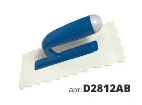 Кельма Пластиковая Makler D2812AB Прямоугольная, Размер 280х120 мм, Белая, без Заточки, Волнистый Край (Мелкий).