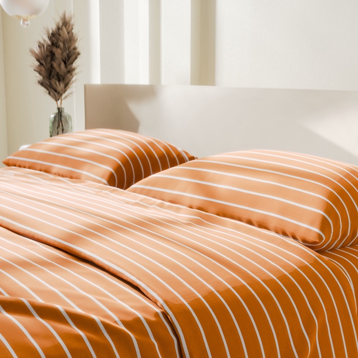 Постельное бельё дуэт «Этель» Mustard stripes, поплин