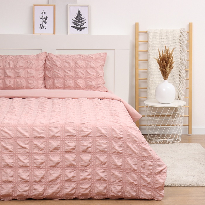 Постельное бельё 2-спальное LoveLife Texture: rosy, микрофибра