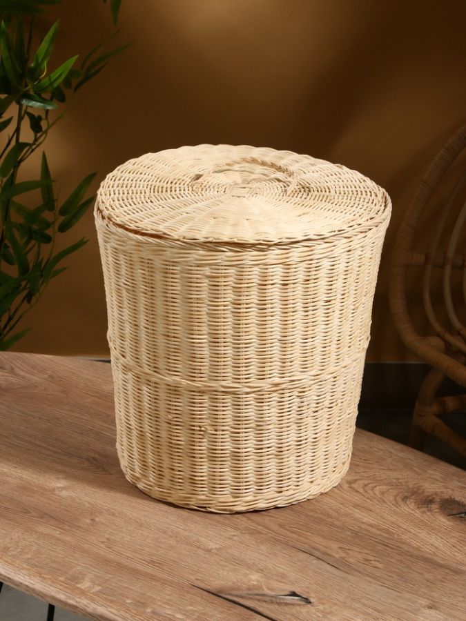 Корзина для белья с крышкой, 35?35?40 см, ротанг