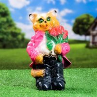 Садовая фигура из гипса «Кот с тюльпанами», 40 см