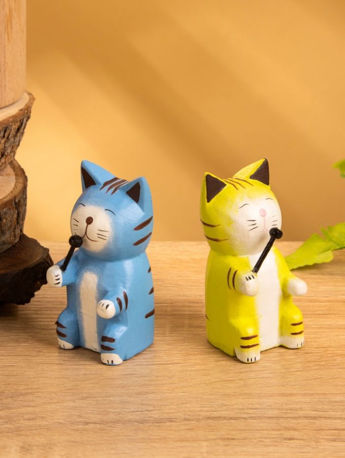 Сувенир «Кот с микрофоном», 3?4?8 см, дерево, МИКС